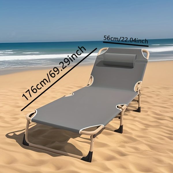 product-fancy-098b471f-0db8-447d-97a8-abd47fa9060f Foldable Bed Frame, 66.93x22.05inch Adjustable 4-position Reclining Lounge Chair, Suitable for Family Temporary Guest Bed