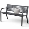 product-fancy-09926e36-7245-40fa-aded-a92728f6a910 47-inch Pure Iron Casual Bench, Equipped with Ergonomic PVC Mesh Backrest, Non-slip Chair Legs And All-weather Design, Suitable for Outdoor, Garden, Yard And Poolside Areas