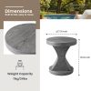 Modern Sculptural Mgo Outdoor Side Table, Grey Faux Wood And Stone Cylinder Nesting Table Set, Weather-Proof Concrete Garden Stool for Patio Living Room