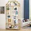 8-Tier Entryway Ladder Shelf - Tall Storage & Display Rack With White Shelves - Golden & Black Options - Perfect For Hallway, Living Room, Bedroom