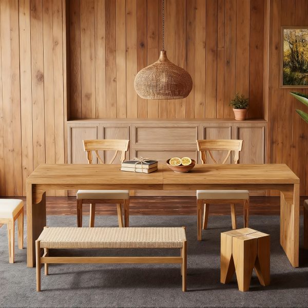 product-fancy-09d15252-242d-4b6a-a935-458c29f440fc Modern 78-Inch Wooden Dining Table - Natural Wood Finish, Minimalist Design - Large Rectangular Kitchen or Dining Room Table for 6-8 - Sturdy Base with Space-Saving Legs - Perfect for Home Entertaining and Everyday Use - Kitchen Table
