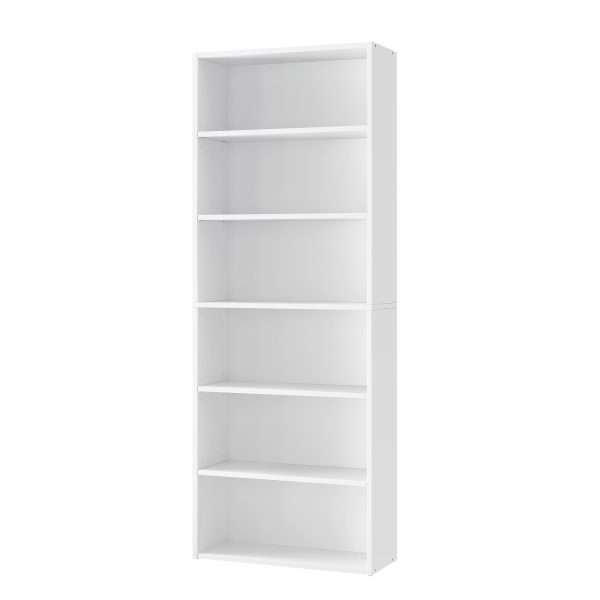 6-Tier Open Bookshelf Display - Space-Saving Bookcase for Home Office & Living Room, Book Organizer with Storage, Dining Room Shelf