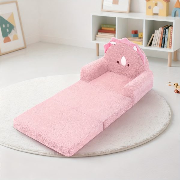 product-fancy-0b0b92d8-7d84-474a-adb5-2d024fe28ee1 Kids Sofa 2-in-1 Convertible Kids Couch Fold Out Lounger Soft Sherpa Kids Chair High-Density Foam Sofa Cute Brown Bear Playroom Nursery Furniture for Boys Girls Room Decor