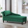 product-fancy-0b370f7a-ef63-4c1f-b8d7-b714a79e8b97 ACMEASE Fabric Chaise Lounge Featuring Left Armrest & Support Pillow, Button-Tufted Sofa with Storage, Indoor Lounge Chair, Contemporary Velvet Lounge Chair Suitable for Bedroom, Living Room, And Office
