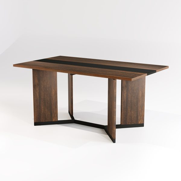 product-fancy-0bd1d016-2dd7-4885-9e0d-99c3cc6fc68b Waterproof and Scratch-Proof Dining Table - Luxurious 71-Inch Large Rectangular with Marble-Color Wood Top - Adjustable V-Shaped Legs for 4-7 People - Ideal for Family Dinners, Office, Kitchen, Living Room