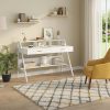 product-fancy-0bea78b0-8b17-467a-a46b-73e41903addc 47 Inch Computer Desk With Storage Shelf & Drawers | Modern Office Writing Desk Study Table With Monitor Stand Riser, White, Byblight, Christmas Renewal