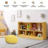 Beige Wooden Storage Cabinet with 2 Shelves And 5 Cubes., Storage Box