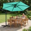 product-fancy-0c29381d-f736-41ed-990a-15561eb946a8 10-Foot Cantilever Patio Umbrella Featuring an Infinite Tilt Mechanism, Offset Outdoor Umbrella with a Cross Base, Durable Crank Lift Market Umbrella Suitable for Yards, Gardens, And Decks (Weighted Base Sold Separately)