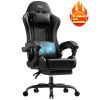 product-fancy-0c3f89d2-9641-4fd3-bd5e-59206c8215d2 Gaming Chair with Massage Lumbar Support Ergonomic Computer Chair for Adults with Footrest and Lumbar Support with 360° Swivel Seat PU Leather Office Chair, Crafted From Durable Faux Leather, Best Gift for Father and Boyfriend
