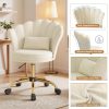 product-fancy-0c5ced73-fb96-4247-ac72-738709f33230 Girls' & Women' Luxury Velvet Tufted Vanity Chair with Wheels - Height Adjustable Upholstered Desk Chair Suitable for Bedroom, Living Room, Dressing Table, Soft Cushioning, No Assembly Required, Contemporary Petal for Home Office