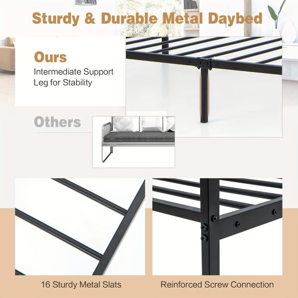 product-fancy-0c920b53-8b43-401a-a0ab-ae2e04d692c1 Dual-Use Twin Metal Daybed Frame - Space-Saving Sofa Bed for Living Room & Bedroom