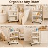 product-fancy-0cbe42a1-d51f-4072-bf4a-7eb8b75b5bad 4-Tier Household Portable Floor Standing Nursing Cart with Handles, Storage Cart, Adjustable Multi-Level Changing Stand for Diapers, Bottles, And More