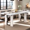 product-fancy-0cea1122-8962-4462-b076-ef40ca6340b2 Modern Large Dining Table Suitable for 6-8 People - 71-Inch/6-Foot Rectangular Kitchen Table with Marble Tabletop, MDF &, Easy Assembly - Luxury Dinner Table for Family Meals & Entertaining