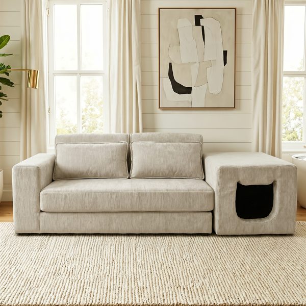 product-fancy-0cea8a75-034e-4da4-a1d6-440c1b7d6829 Comfy Deep-Seat Single Sofa with Exclusive Pet Resting Space, Made of High-Density And High-Resilience Foam. No Assembly Required, Multifunctional Modular Design, Suitable for Various Home Interior Decoration Scenarios