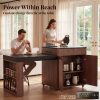 product-fancy-0d03d0f1-6fff-4ae0-8be8-d7c1ae6f2305 78.6 Inch Extendable Rolling Kitchen Island with Storage Drawers Open Shelves, Mobile Kitchen Cart, Drop-Leaf Breakfast Bar for Dining Room