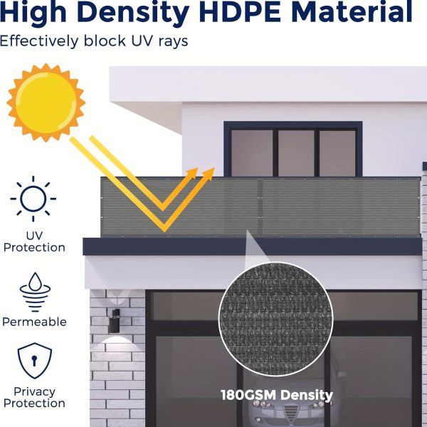product-fancy-0d109d32-222a-4f75-af77-5fc59eb4ffe4 3*16ft, Balcony Privacy Screen Fence Cover Net, Fencing Mesh Shade Net, Windproof Sun Shade, Outdoor Protection Fencing Net, Balcony Mesh Net for Patio, Fence, Backyard, Porch(Black Brown Green Gray Sand White Blue)