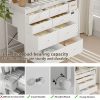 product-fancy-0d689c3a-0d17-464f-bc10-f99a080fb938 Baby Changing Dresser, 8-Drawer Baby Dresser with Changing Table Top, Easy to Assemble, Mobile Utility Cart with Wheels for NurseryDiaper Changing Station, Mobile Dresser for Nursery, White
