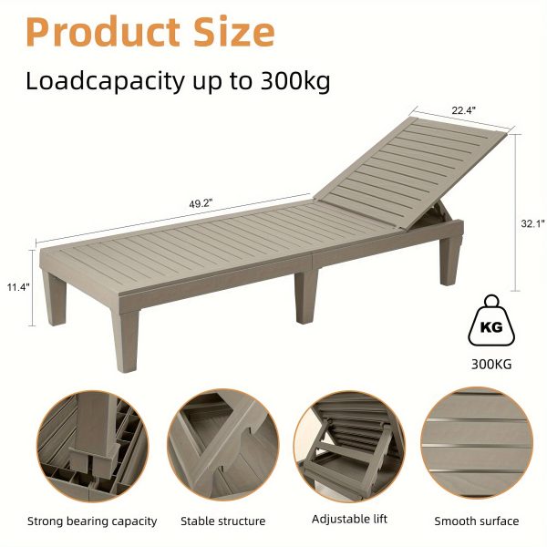 Outdoor Chaise Lounge Chair Set Of 2 For Outside Pool Patio, Adjustable Waterproof Easy Assembly Chaise Lounge Outdoor