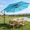 product-fancy-0d869f91-e2af-4021-8f68-4f6348bad276 10-Foot Patio Offset Umbrella with a Base, Cantilever Design, Featuring a Crank And Cross Bases, Suitable for Outdoor Use, Heavy-Duty Construction, Includes Push Button Tilt, Perfect for Christmas And Halloween