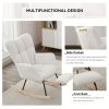 product-fancy-0dcd68cf-39ea-494b-97c7-22580d0057e7 Nursery Teddy Upholstered Glider Rocker with Adjustable Footrest, High Backrest Padded Recliner Reading Chair for Bedroom