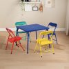 product-fancy-0e27e9d5-1e68-4c78-83a5-aa84ae2c9ba0 Colorful Folding Table with 24-Inch Width And 2/4 Sturdy Chairs - Vibrant, Space-Saving Design, Perfect for Family Playtime, Creative Activities, And Learning - Ideal for Fun And Creative Spaces ( 3pcs Or 5pcs)