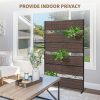 product-fancy-0e385efd-19d6-41dd-94e9-f8775328b75e 6-Foot Outdoor Privacy Barrier, Stylish Fence, Standalone Woven Rattan Partition for Patio, Balcony, Garden, Backyard, Deck, Porch, in Brown Color