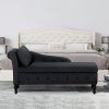product-fancy-0e585247-5348-4718-845e-af8c858436df ACMEASE Fabric Chaise Lounge Featuring Left Armrest & Support Pillow, Button-Tufted Sofa with Storage, Indoor Lounge Chair, Contemporary Velvet Lounge Chair Suitable for Bedroom, Living Room, And Office