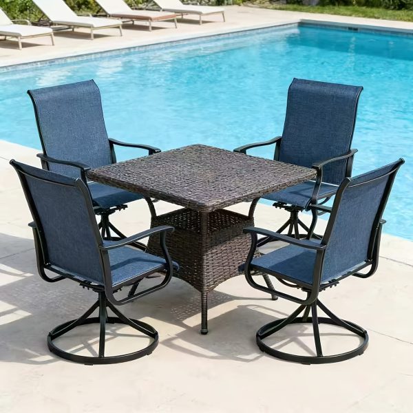 product-fancy-0ed31a2f-00ea-4fcf-9ba1-19b68b05e6fc Patio Swivel Chair Set Of 2/4/6 Outdoor Dining Chairs W/High Back And Breathable Textilene, 350 LBS Capacity, All Weather Patio Rocking Chairs for Garden Backyard Deck
