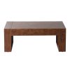 product-fancy-0f1985d1-785d-4bed-8cc8-1ea7e8769ed8 Modern Burl Wood Finish Coffee Table Suitable for Living Spaces, Minimalist Rectangular Center Table with Brushed Block Legs & Density Board Top, Sturdy /Outdoor Furniture for, Balcony, Entryway - Assembly