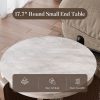 product-fancy-0f30e991-534a-45f2-9b43-94ff567331e4 Brown Marble Look Side Table, Faux Marble MDF End Table for Living Room, Bedroom - Modern Accent Table with Lower Shelf for Couch, Sofa, Small Apartment
