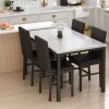 product-fancy-0f3ff32c-7973-421f-84d8-0db599145045 Dining Table Set For 4, Faux Marble Small Dining Room Table Set For 4, Modern Upholstered PU Leather Chairs