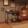 product-fancy-0f4c0e19-dee8-4a29-98e7-5cafb844a3cd Compact Two-Tier Wine Cart for Home Use, Featuring Mirrored Shelves, Wine Racks, And a Glass Holder, Ideal for Dining Rooms, Living Rooms, And Parties