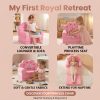 product-fancy-0f5ed0d6-0f37-4007-9f31-647ec7b417d4 Kids Sofa Princess Crown Pink - 2-in-1 Flip Open Kids Couch & Lounger | Machine Washable Plush Cover & Certified Safe Foam | Dreamy Reading Nook Chair For Girls