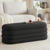 product-fancy-0fa22eb9-8f15-4277-9657-1b504c97183a Storage Ottoman Bench 49.2 Inch Upholstered Fabric Storage Bench for Bedroom End of Bed Aesthetic Large Oval Storage Ottoman for Living Room Entryway