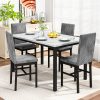 product-fancy-0faf21ef-5a5c-4027-b22f-ac533001a102 Dining Table Set For 4, Faux Marble Small Dining Room Table Set For 4, Modern Upholstered PU Leather Chairs