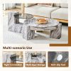 product-fancy-103f8276-e3e4-4111-aeb8-389ad2da2d09 MUUOKY Modern Round Nesting Coffee Table with Faux Marble Top & Glass Side Table - 24” Center Table Suitable for Living Room, 2-Tier Space-Saving, Easy Assembly, Luxury Apartment Furniture, Engineered Wood Base for Small Homes
