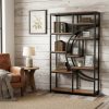 product-fancy-1065ba77-f734-4fde-88fb-8bddc668294b 5-Tier Freestanding Tall Bookshelf Bookcase, Industrial Etagere Bookshelves Display Shelf Storage Organizer with 9-Open Storage Shelf for Home Office, Living Room