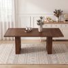 product-fancy-109aa067-5f55-4a83-bd27-380380c331ea 78" Rectangular Dining Table for 6-8 People, Large Modern Kitchen Table with Grooved Wood-Strip Base, Suitabel for Home, Dining Room, Living Room, Farmhouse, Family Gathering.