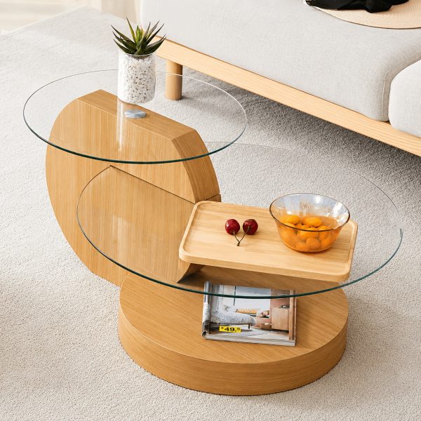 product-fancy-10d68e06-f16b-462e-9a7f-1ed9e66efe4d Modern Round Glass Coffee Table 33.4", Clear Tempered Glass Top with White Patterned MDF Legs, Stable Load Bearing 130 Lbs, Unique Contemporary Center Table for Living Room, Dining Room, Apartment, Easy Assembly In 10-15 Minutes.