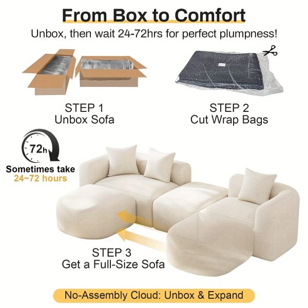 product-fancy-11bbabc3-1764-4efb-97aa-c853cd08b95e Boneless Cloud Couch Sectional, Modern Curved Back L Shape Modular Sofa with Ottoman Comfy Deep Seat Memory Foam Chenille Luxury Couches for Living Room, No Assembly Required