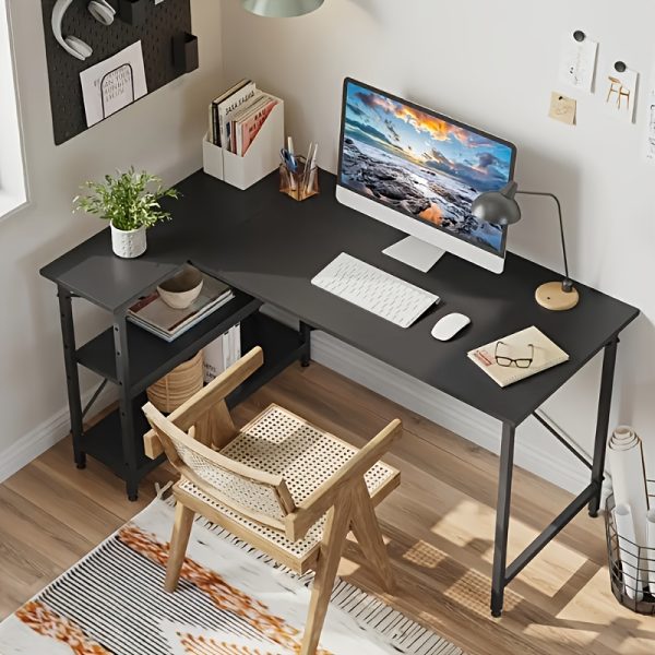 product-fancy-11ca7288-8869-4584-975a-c700f841b033 Executive Office Desk 63 Inches with Headphone Hooks, Modern Workstation for PC Laptop, Vanity Table, Craft Table, Office Furniture, Unique Color Matching Design, Computer Desk for Small Spaces, for home Office Workspace Gaming Desk with Metal Frame