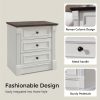 product-fancy-11f83163-6e47-4250-b1f6-58ebf5fdb022 26 Inch High Farmhouse Bedside Table Set of 2, 3 Drawer Side Table with Charging Station, 23.6 Inch Wide Side Table with Roman Posts, Wooden Country Style Bedside Table for Bedroom, Living Room