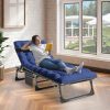 [Portable Folding Bed] Mophoto Sleeping Cots For Adults, 5-Position Folding Chaise Lounge Chairs Outdoor, Portable Folding Bed Cot Lounge Chair For Beach Lawn Camping Pool Sun Tanning