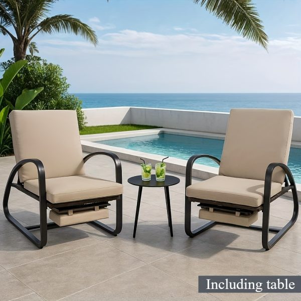 product-fancy-121a2d17-8251-43c1-b94b-7d9848edf71f Set with Table Patio Chaise Lounge Chairs, Patio Recliner Chair, Outdoor Furniture Set 5-Position Adjustable, Outdoor, Bench for Deck, Lawn, Garden