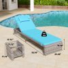product-fancy-122ba941-108c-423a-9f34-560cf36da32b Lounge Chair Set, 3pcs Outdoor Modern Patio Furniture Lounge Chairs Set of 2 with Adjustable Backrest And Side Table, Durable PE Wicker, Weather Resistant Cushions, Blue