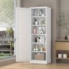 67" Tall Lockable Metal Storage Cabinet Narrow Stand-Alone Cabinet with Adjustable Shelves & Locking Door - Space-Saving Vertical Unit Suitable for Home Office, Pantry, Bathroom, Small Spaces