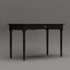 product-fancy-124f8536-677e-45ec-ae07-56e59b69fa83 47.2'' Classic Rubberwood Writing Desk with Artistic Legs And Storage Drawer, Modern Computer Desk Workstation with Spacious Desktop, Timeless Design for Home And Office, Black