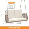 product-fancy-1258aa27-6637-4d61-b756-3f170057a0f4 Phabules Hanging Swing Chair with Oval Handrails and Waterproof Cushions, All- Weather Rattan Swing Chair 530lbs Capacity, for Outdoor