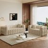 Modern Oversized 59.2" 2-Seater/80.3" 3-Seater Boucle Sofa Couch with 2 Pillows, Comfy Upholstered Sherpa Sofa, Tufted Cozy Deep Seat Cloud Couch for Living Room Apartment Office
