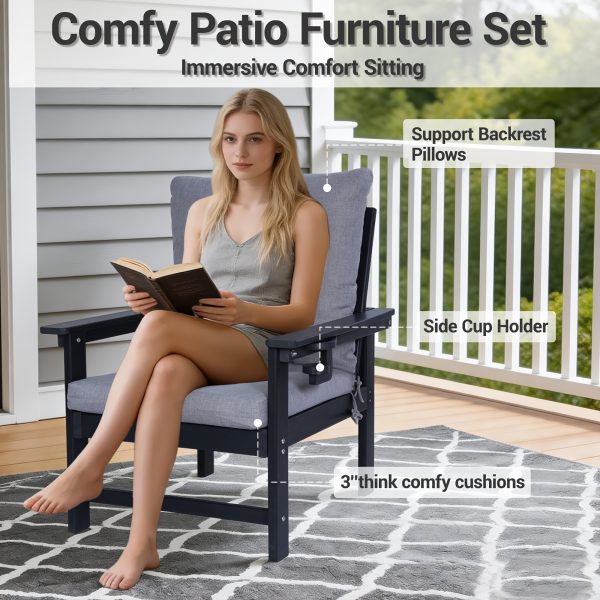 product-fancy-126fcdbb-81f2-466a-a82c-868e5b9238e6 Outdoor Patio Furniture Set, 7pcs HDPE All Weather Free Combination Outdoor Furniture, Patio Conversation Sets W/ Sponge Cushions for Patio, Gaden, Yard Lawn Poolside